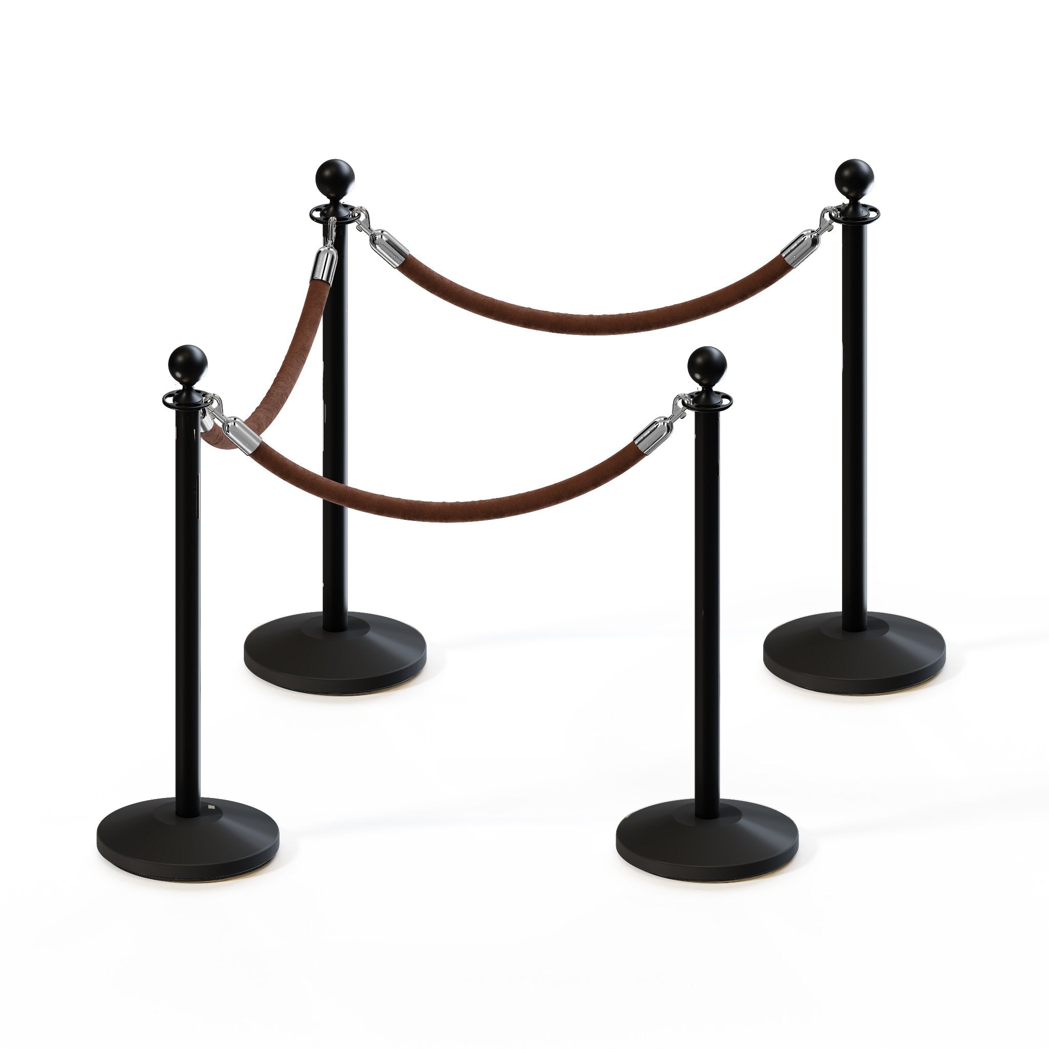 Ball Top Post and Rope Stanchion Kit - Montour Line - Crowd Control Warehouse