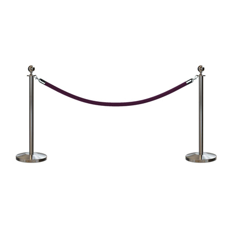 Ball Top Post and Rope Stanchion Kit - Montour Line - Crowd Control Warehouse
