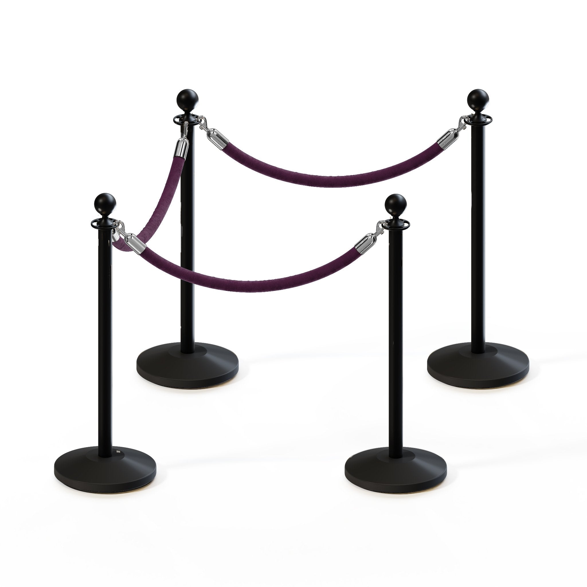 Ball Top Post and Rope Stanchion Kit - Montour Line - Crowd Control Warehouse