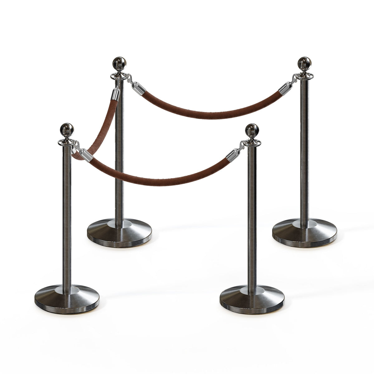 Ball Top Post and Rope Stanchion Kit - Montour Line - Crowd Control Warehouse