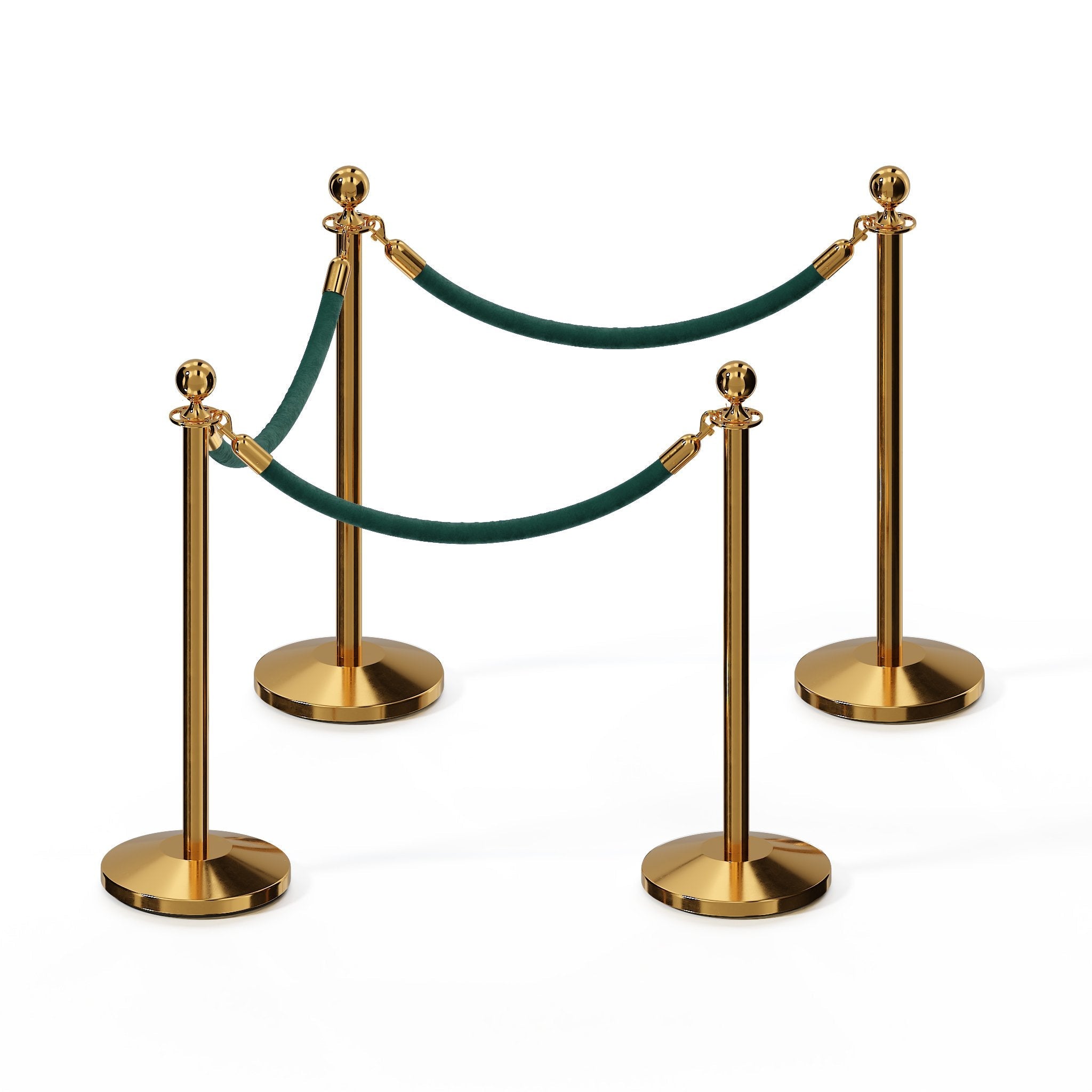 Ball Top Post and Rope Stanchion Kit - Montour Line - Crowd Control Warehouse