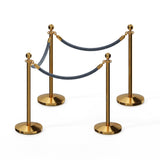 Ball Top Post and Rope Stanchion Kit - Montour Line - Crowd Control Warehouse