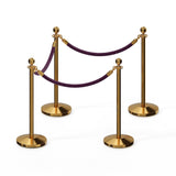 Ball Top Post and Rope Stanchion Kit - Montour Line - Crowd Control Warehouse
