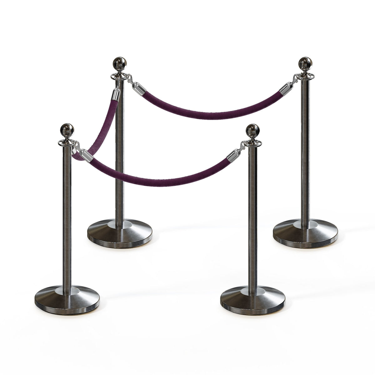 Ball Top Post and Rope Stanchion Kit - Montour Line - Crowd Control Warehouse