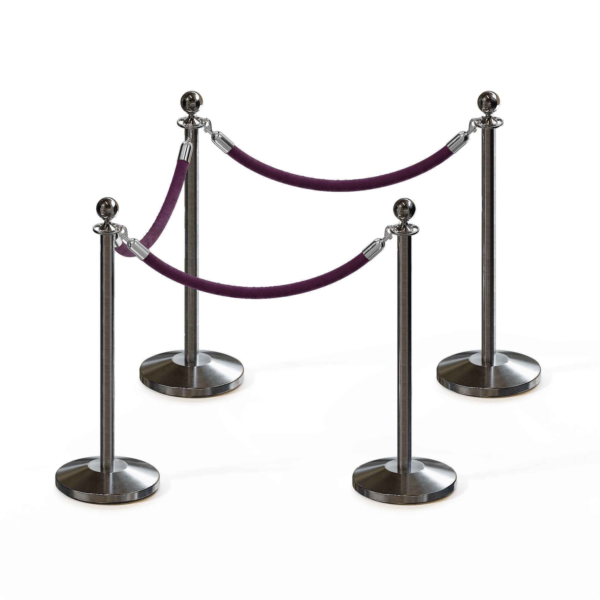 Ball Top Post and Rope Stanchion Kit - Montour Line - Crowd Control Warehouse