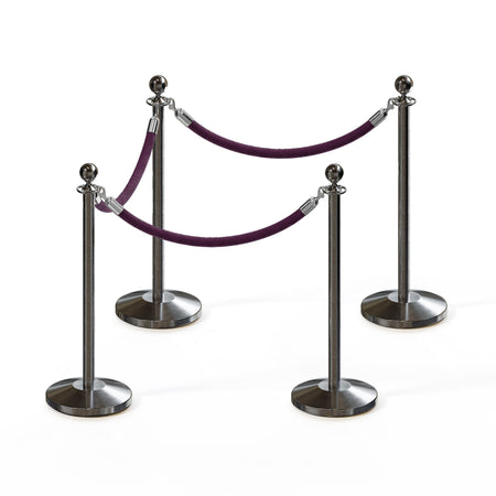 Ball Top Post and Rope Stanchion Kit - Montour Line - Crowd Control Warehouse