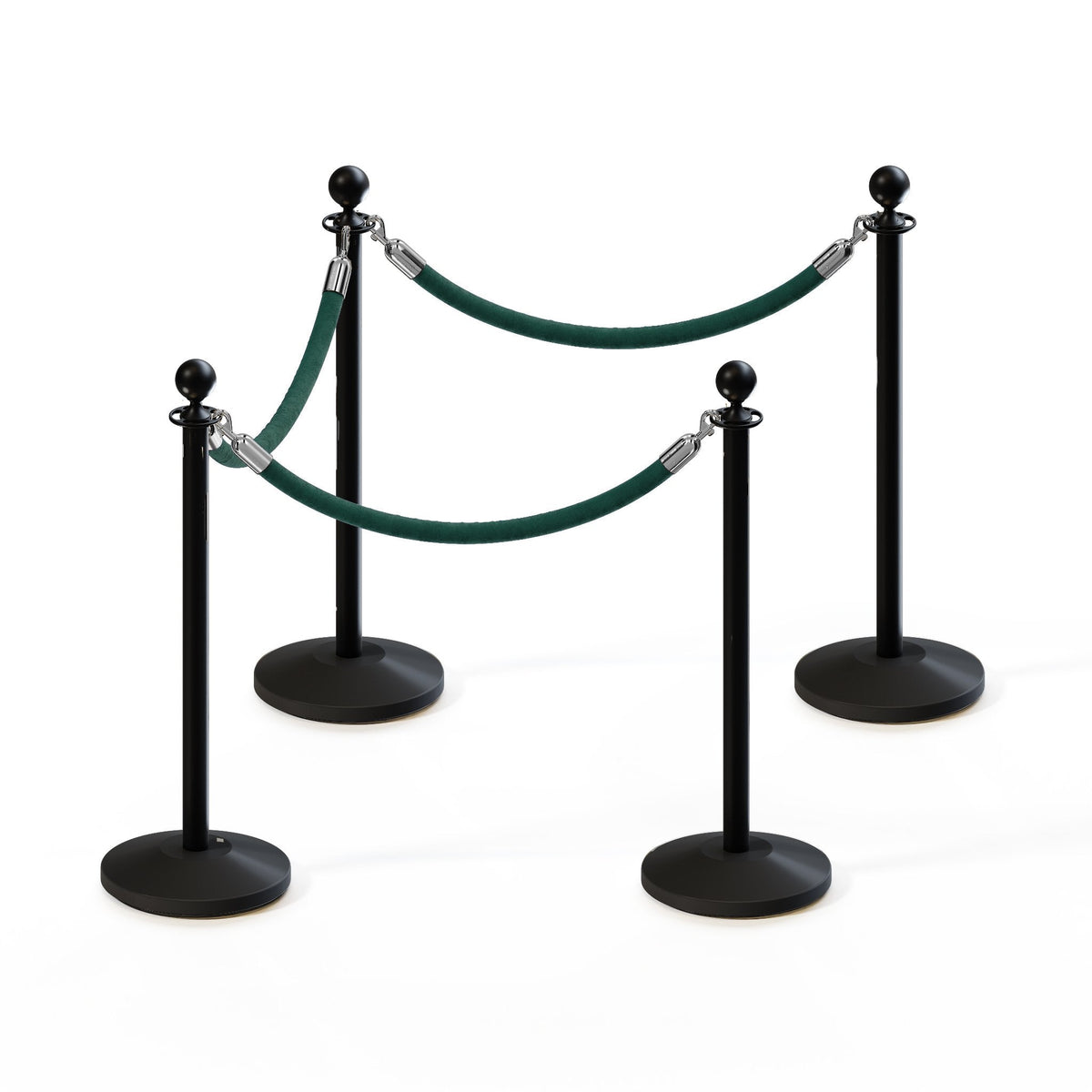 Ball Top Post and Rope Stanchion Kit - Montour Line - Crowd Control Warehouse
