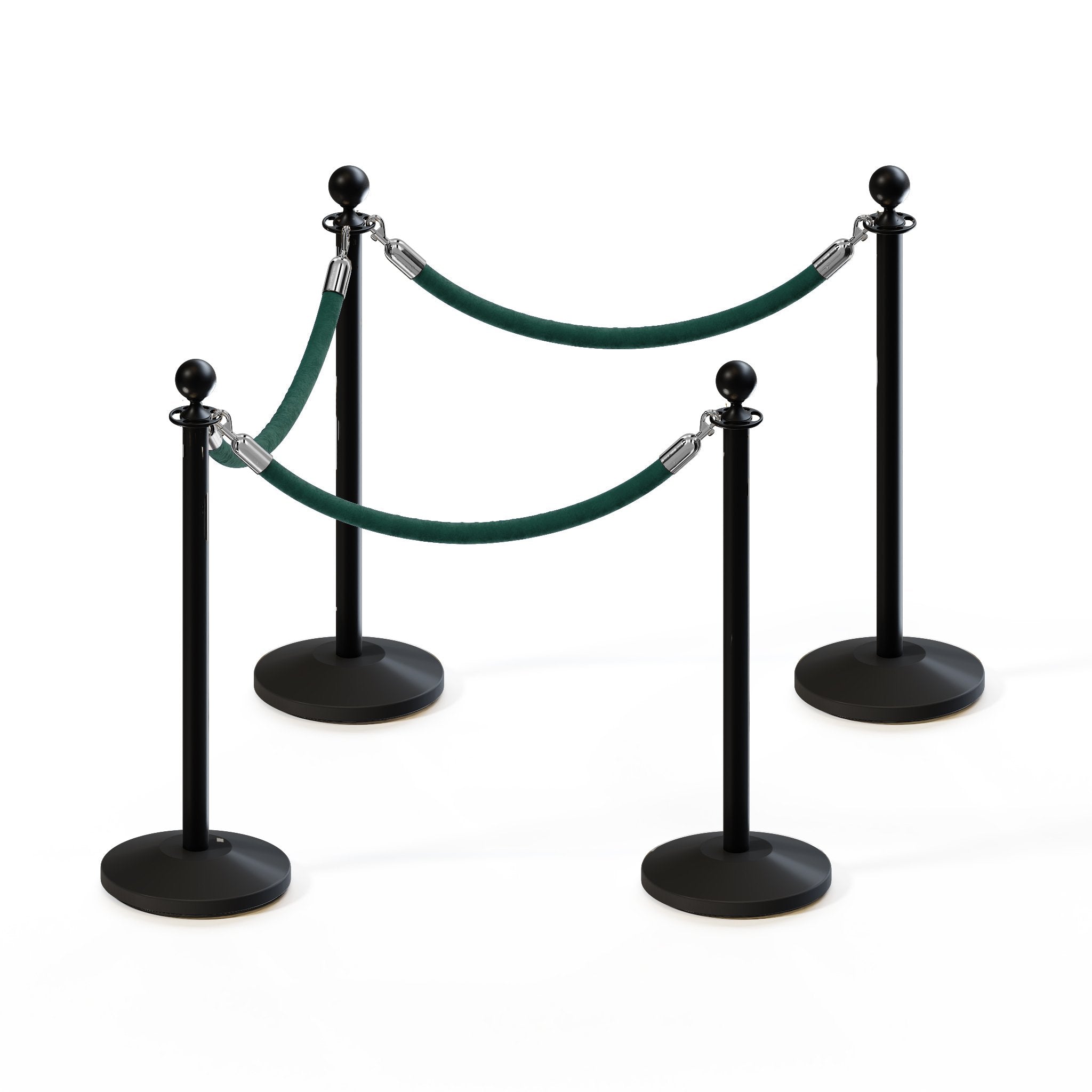 Ball Top Post and Rope Stanchion Kit - Montour Line - Crowd Control Warehouse