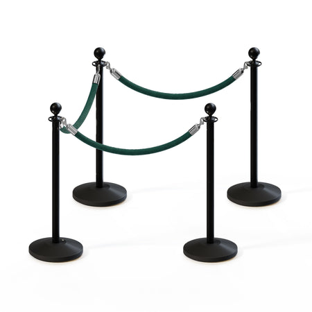 Ball Top Post and Rope Stanchion Kit - Montour Line - Crowd Control Warehouse