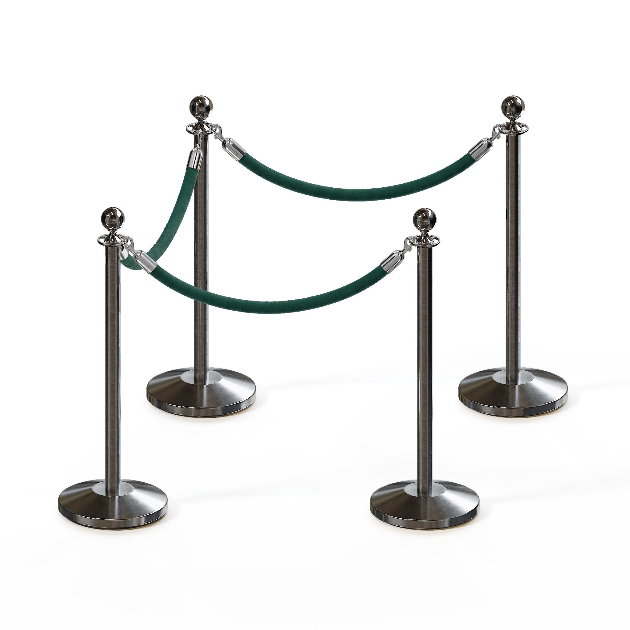 Ball Top Post and Rope Stanchion Kit - Montour Line - Crowd Control Warehouse