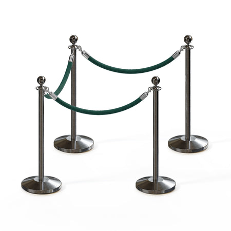 Ball Top Post and Rope Stanchion Kit - Montour Line - Crowd Control Warehouse