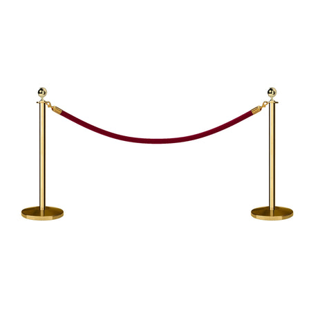 Ball Top Post and Rope Stanchion Kit - Montour Line - Crowd Control Warehouse