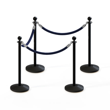 Ball Top Post and Rope Stanchion Kit - Montour Line - Crowd Control Warehouse