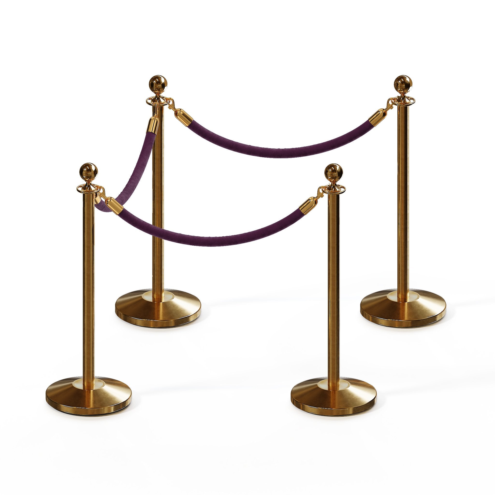 Ball Top Post and Rope Stanchion Kit - Montour Line - Crowd Control Warehouse