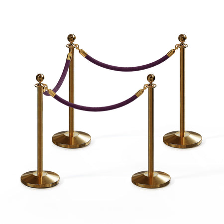 Ball Top Post and Rope Stanchion Kit - Montour Line - Crowd Control Warehouse