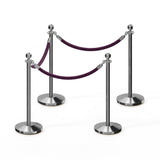 Ball Top Post and Rope Stanchion Kit - Montour Line - Crowd Control Warehouse
