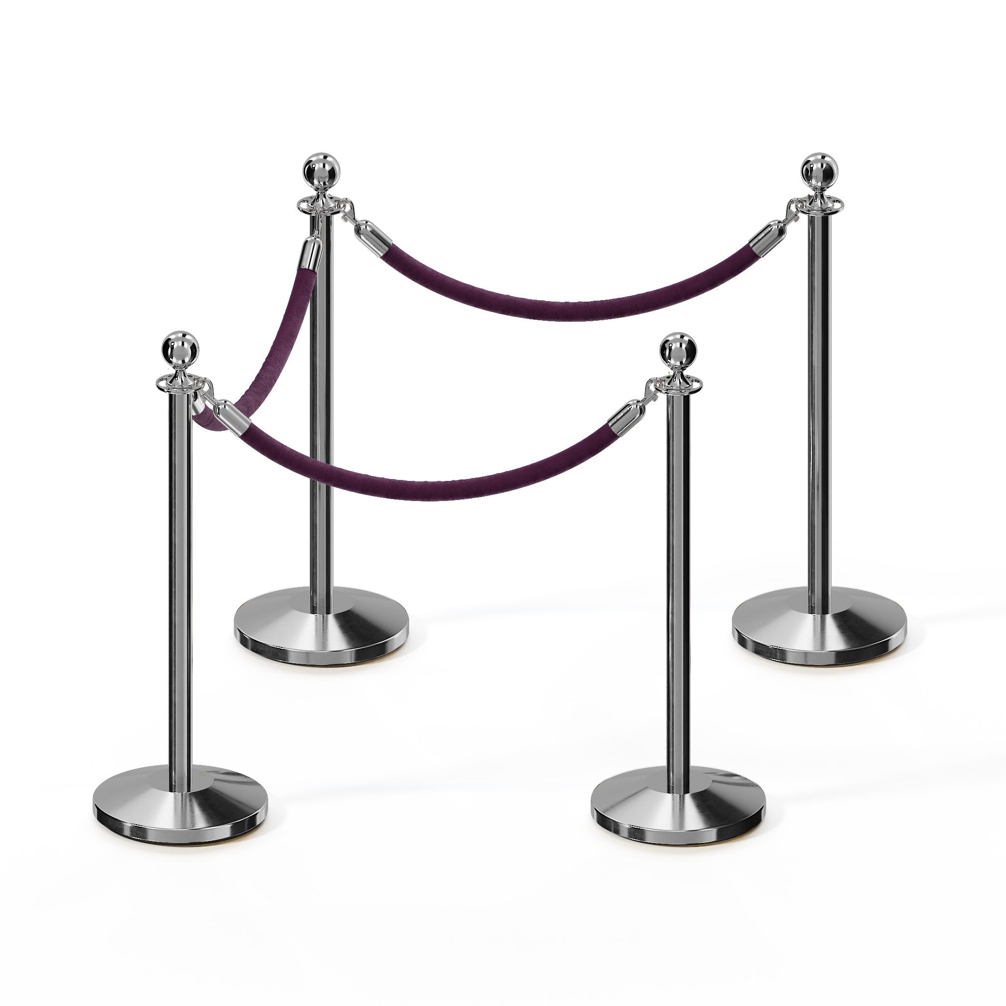 Ball Top Post and Rope Stanchion Kit - Montour Line - Crowd Control Warehouse