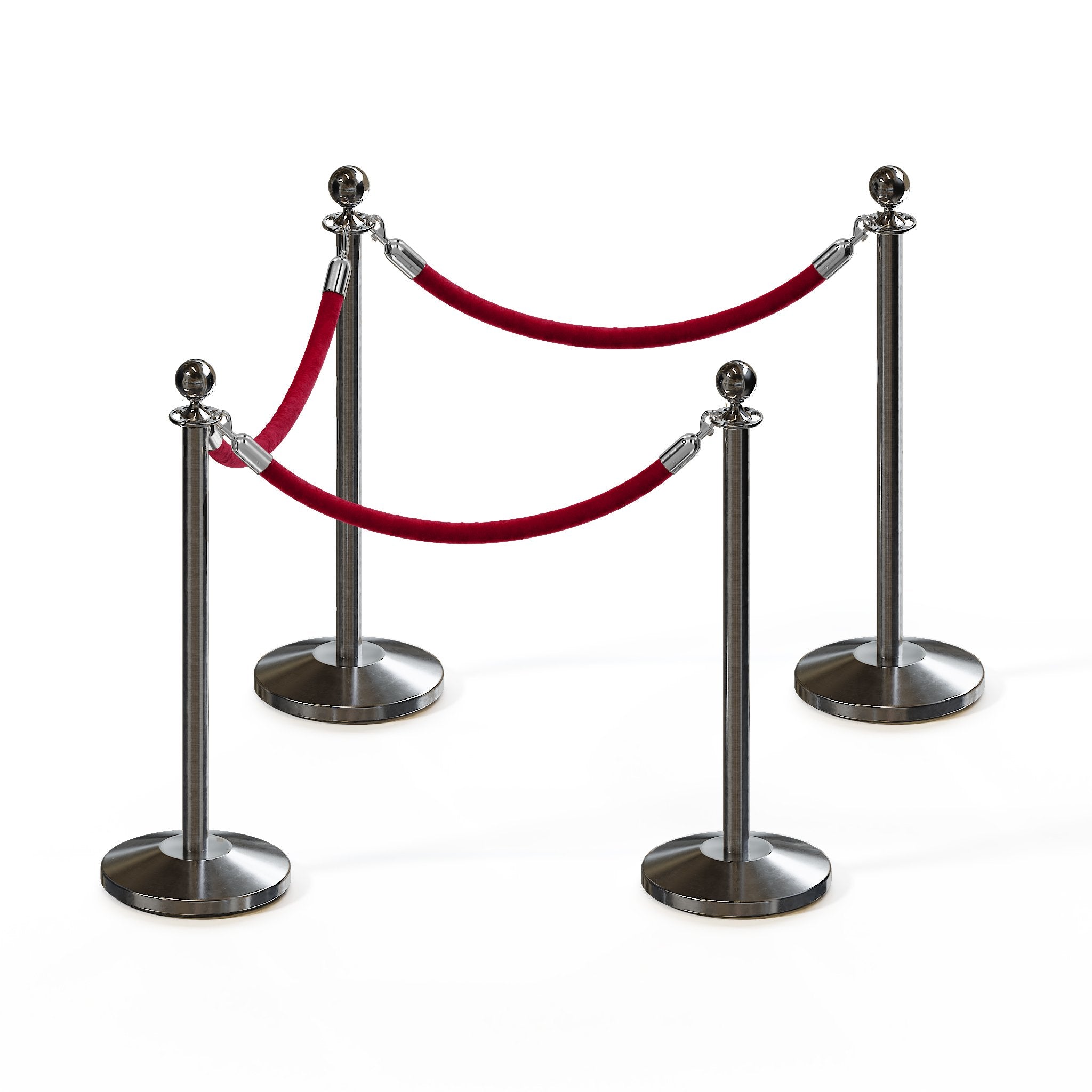 Ball Top Post and Rope Stanchion Kit - Montour Line - Crowd Control Warehouse