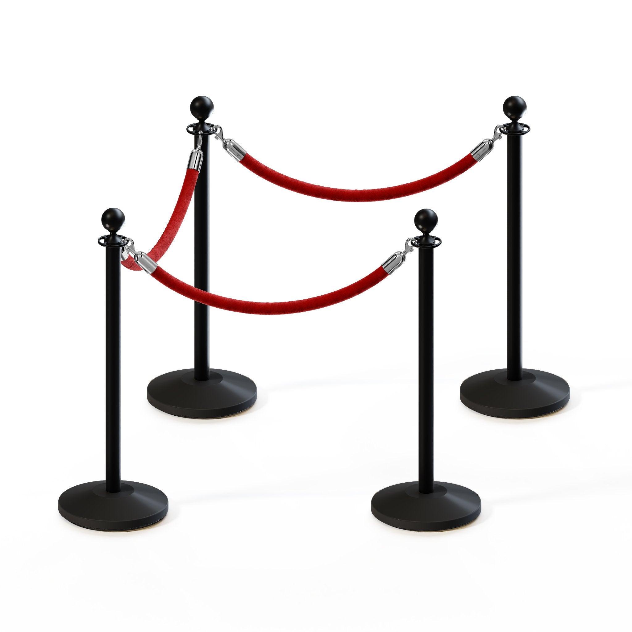 Ball Top Post and Rope Stanchion Kit - Montour Line - Crowd Control Warehouse