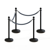 Ball Top Post and Rope Stanchion Kit - Montour Line - Crowd Control Warehouse