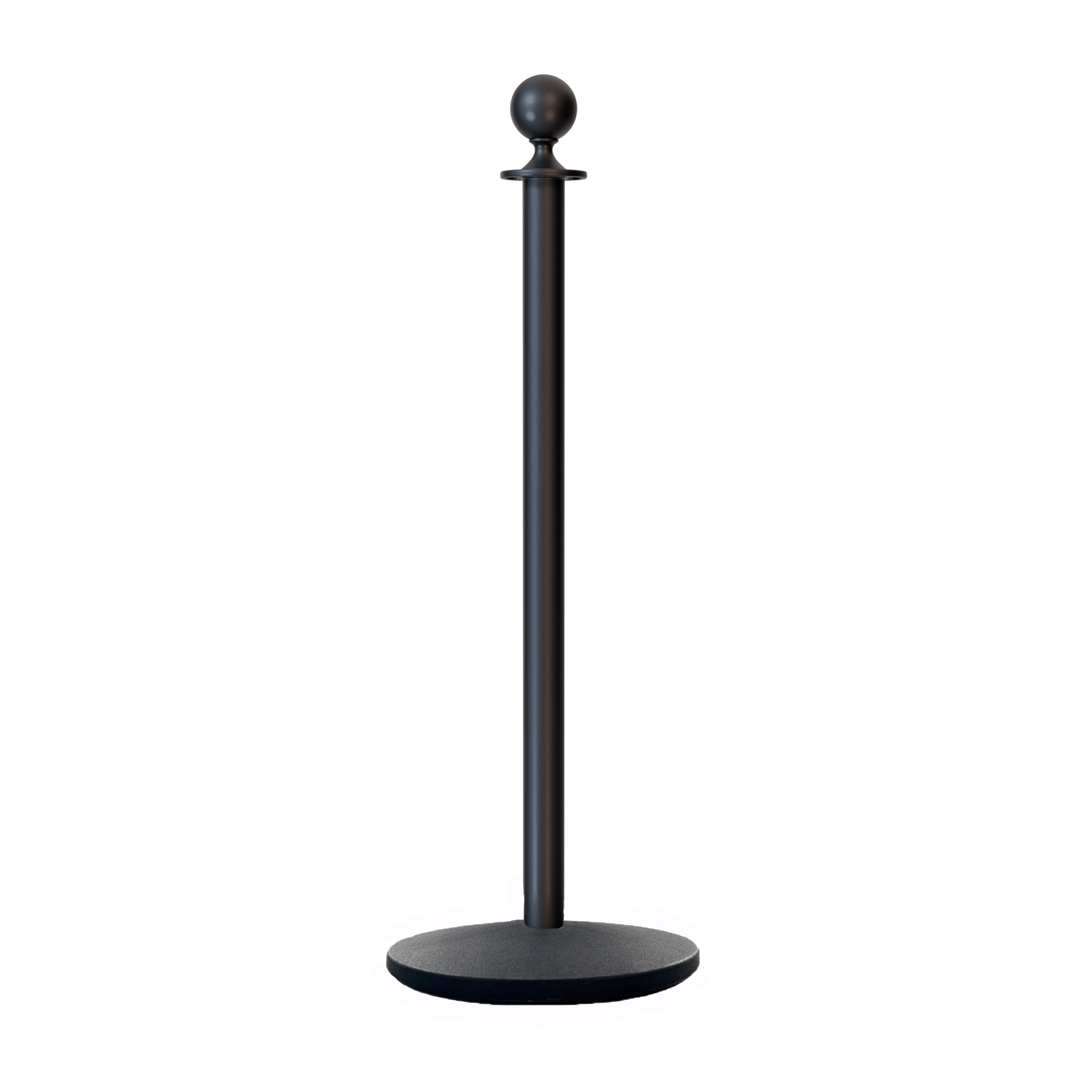 Ball Top Post and Rope Stanchion with Cast Iron Base - Montour Line CILine - Crowd Control Warehouse