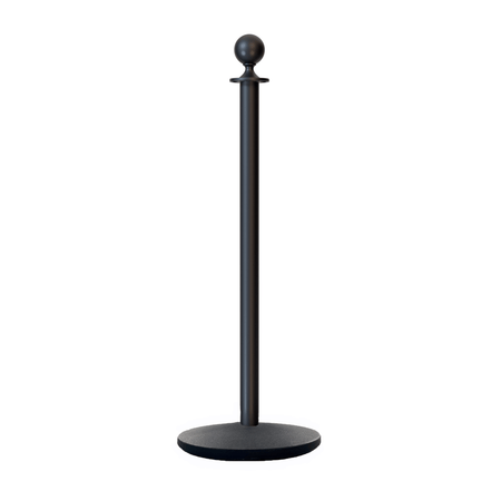 Ball Top Post and Rope Stanchion with Cast Iron Base - Montour Line CILine - Crowd Control Warehouse