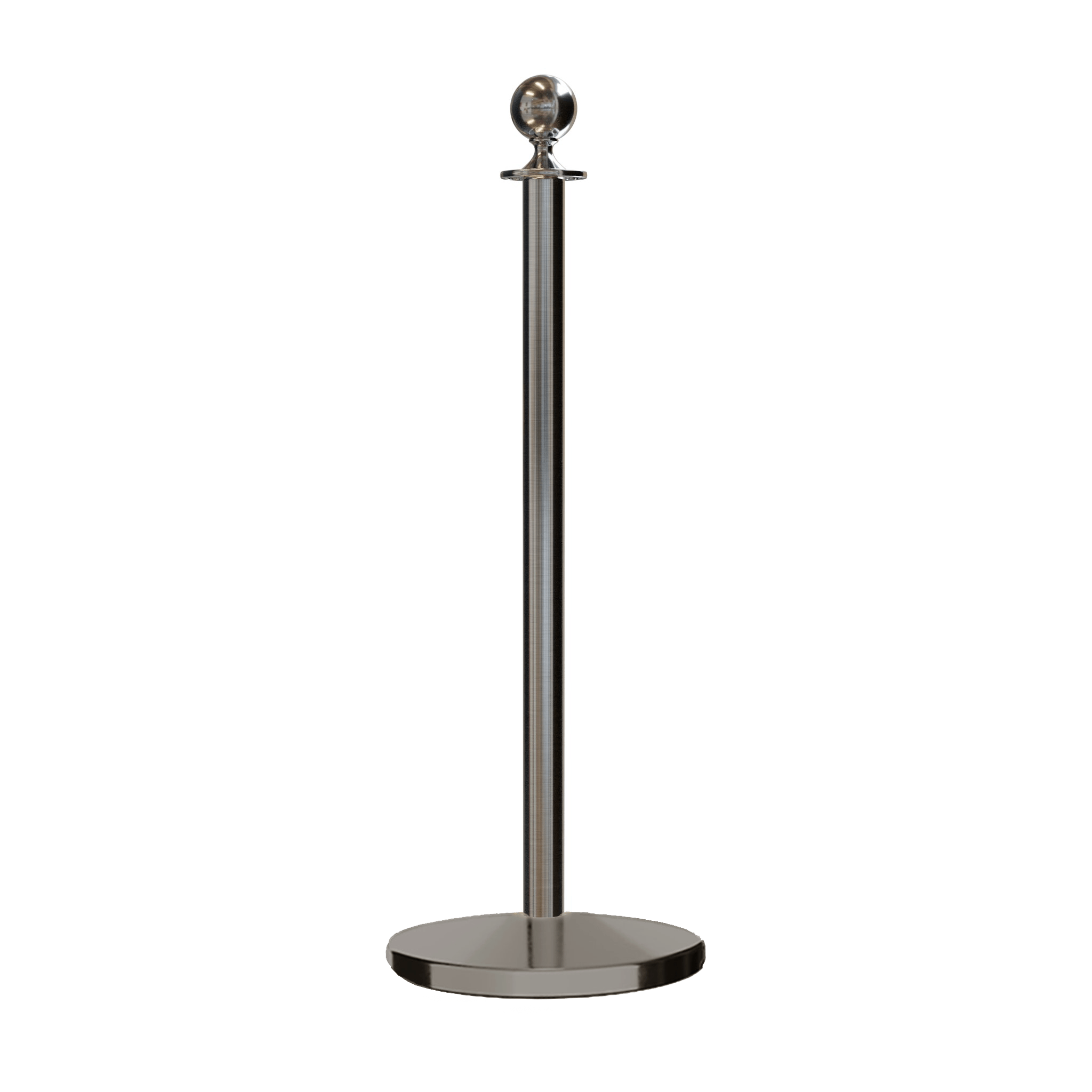 Ball Top Post and Rope Stanchion with Cast Iron Base - Montour Line CILine - Crowd Control Warehouse
