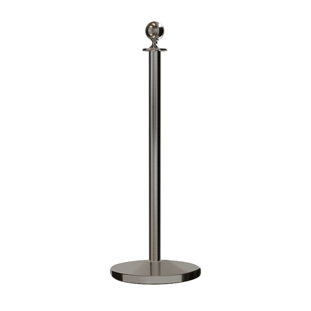Ball Top Post and Rope Stanchion with Cast Iron Base - Montour Line CILine - Crowd Control Warehouse