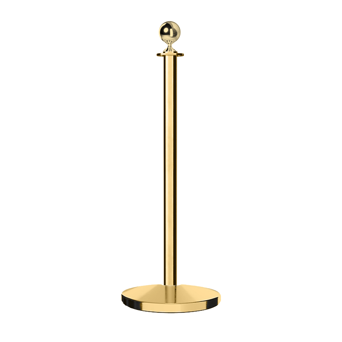Ball Top Post and Rope Stanchion with Cast Iron Base - Montour Line CILine - Crowd Control Warehouse