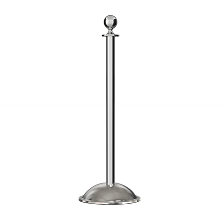 Ball Top Post and Rope Stanchion with Dome Base - Montour Line CDLine - Crowd Control Warehouse