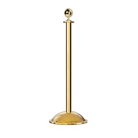 Ball Top Post and Rope Stanchion with Dome Base - Montour Line CDLine - Crowd Control Warehouse