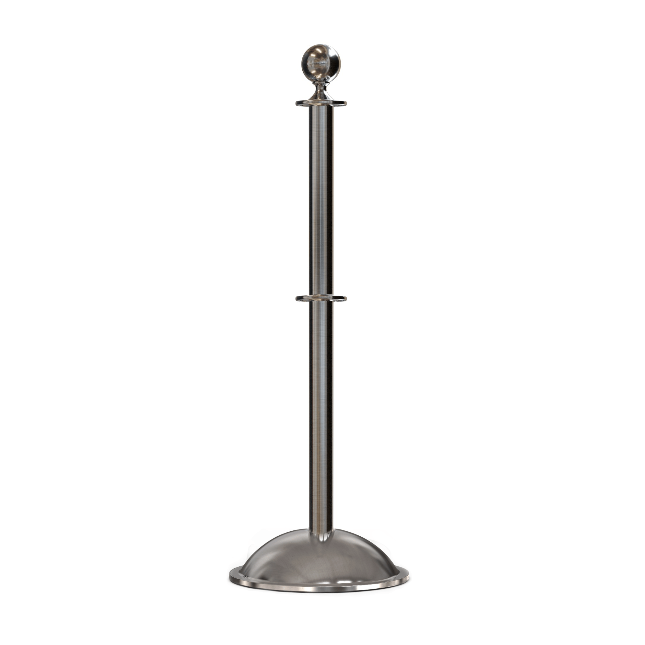 Ball Top Post and Rope Stanchion with Dome Base - Montour Line CDLineD - Crowd Control Warehouse