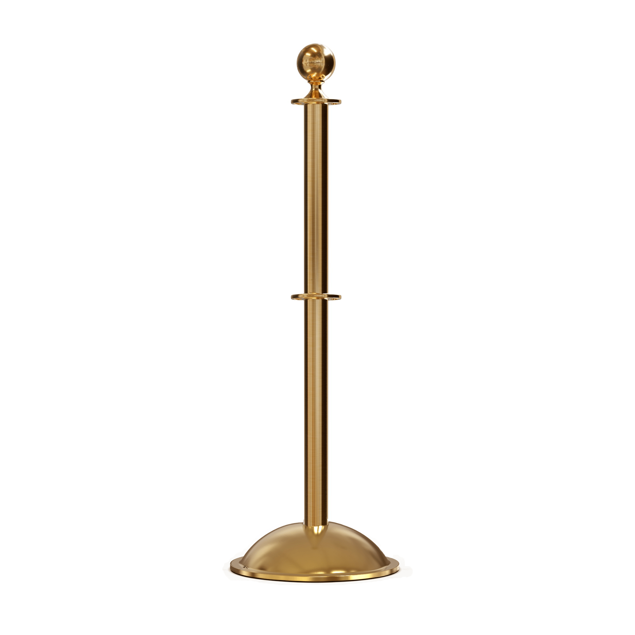 Ball Top Post and Rope Stanchion with Dome Base - Montour Line CDLineD - Crowd Control Warehouse