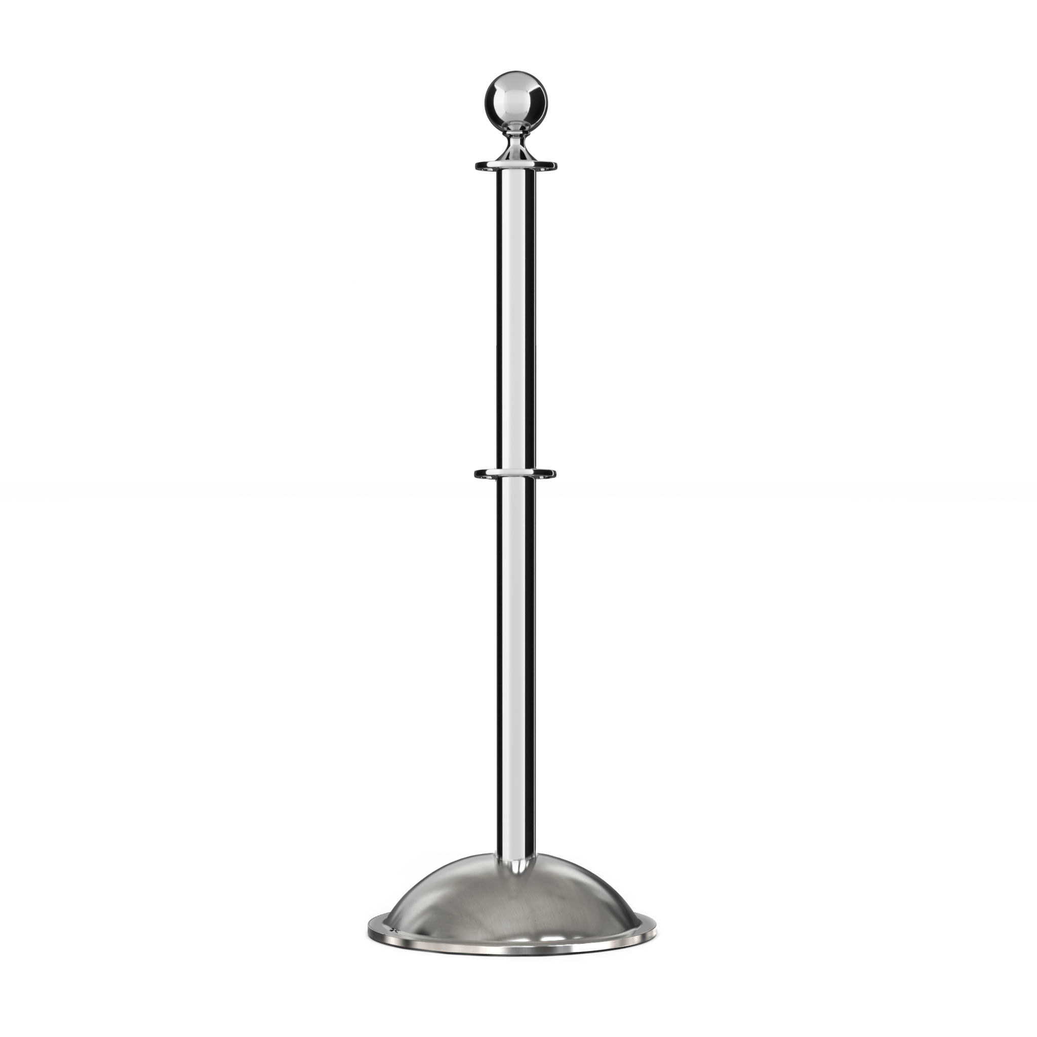 Ball Top Post and Rope Stanchion with Dome Base - Montour Line CDLineD - Crowd Control Warehouse