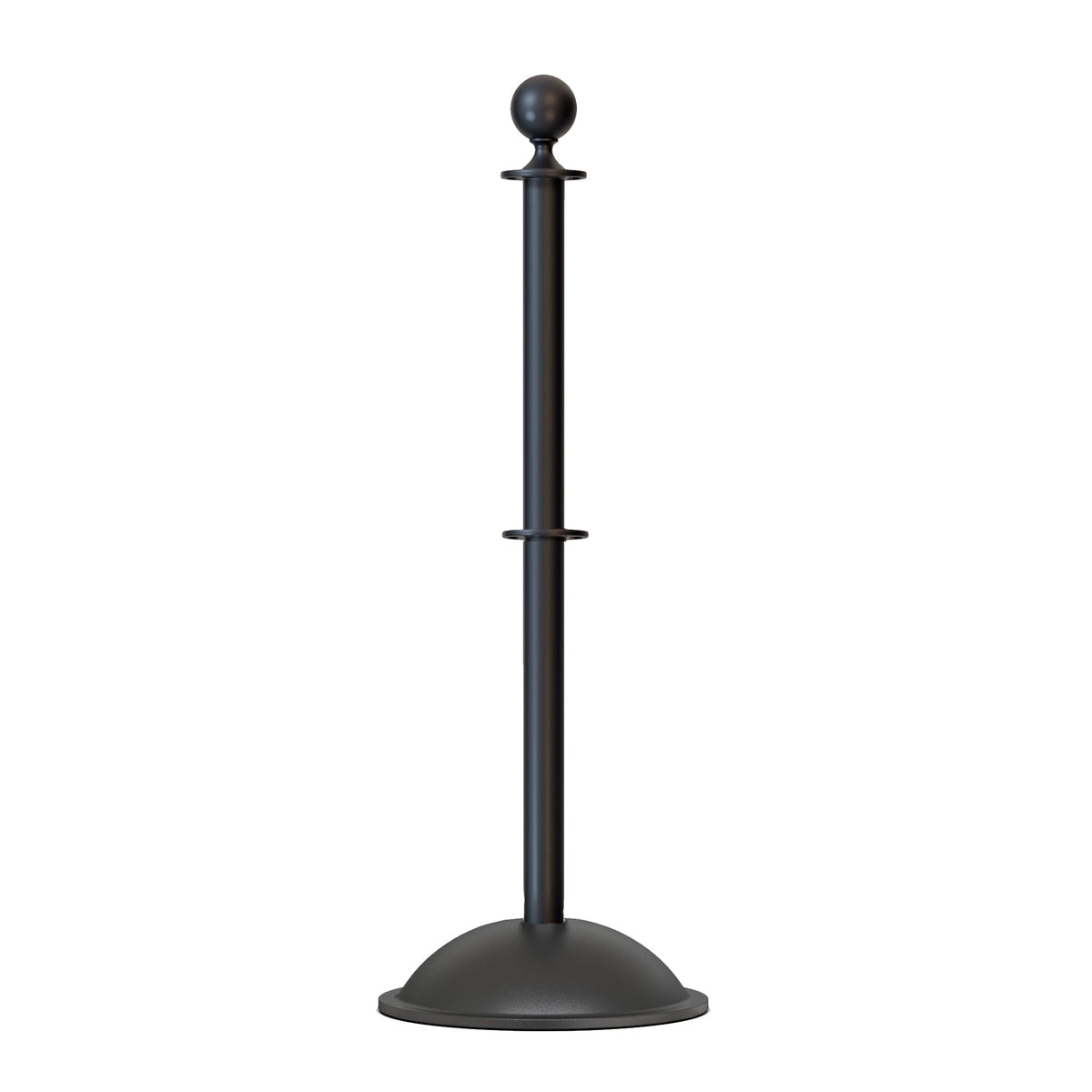Ball Top Post and Rope Stanchion with Dome Base - Montour Line CDLineD - Crowd Control Warehouse