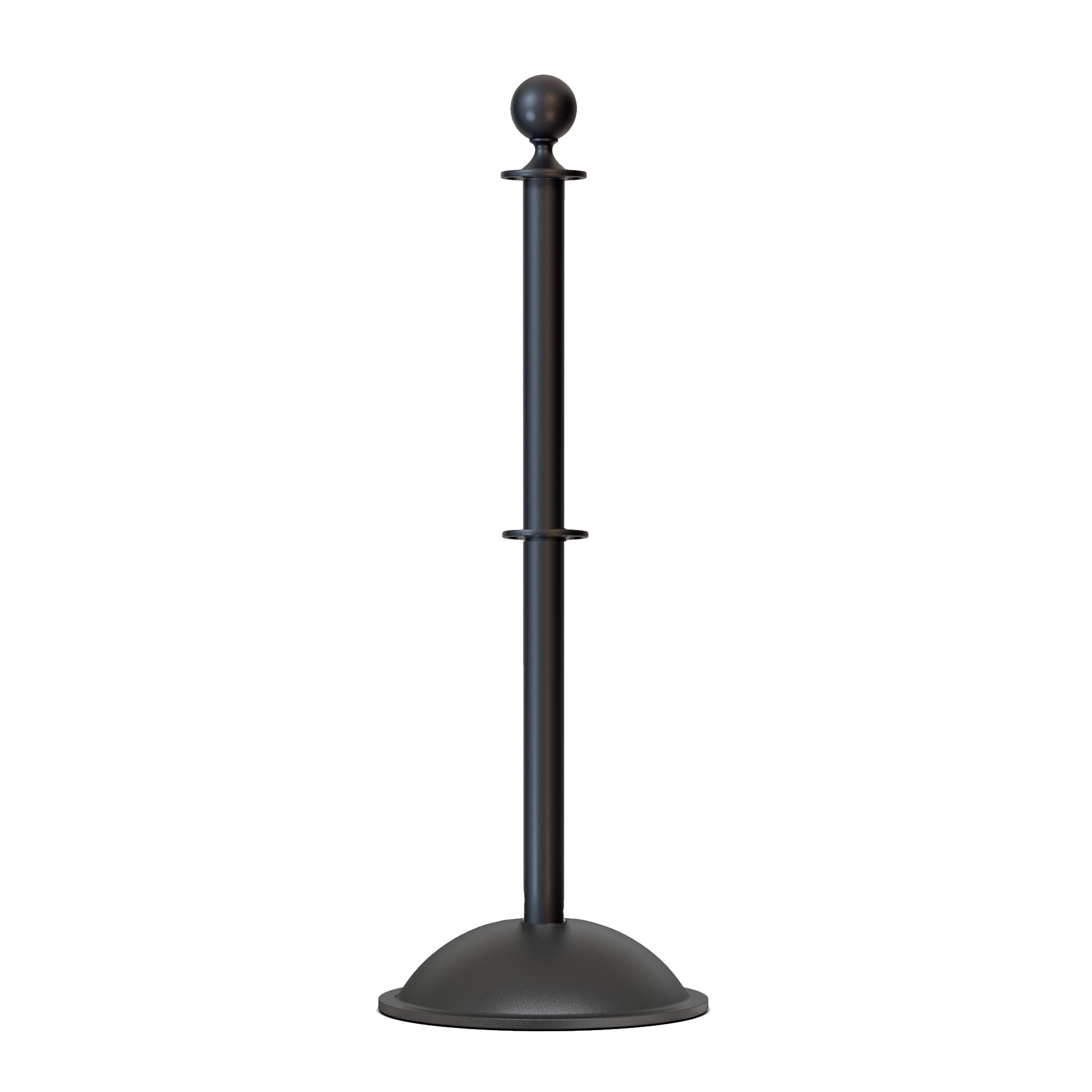 Ball Top Post and Rope Stanchion with Dome Base - Montour Line CDLineD - Crowd Control Warehouse