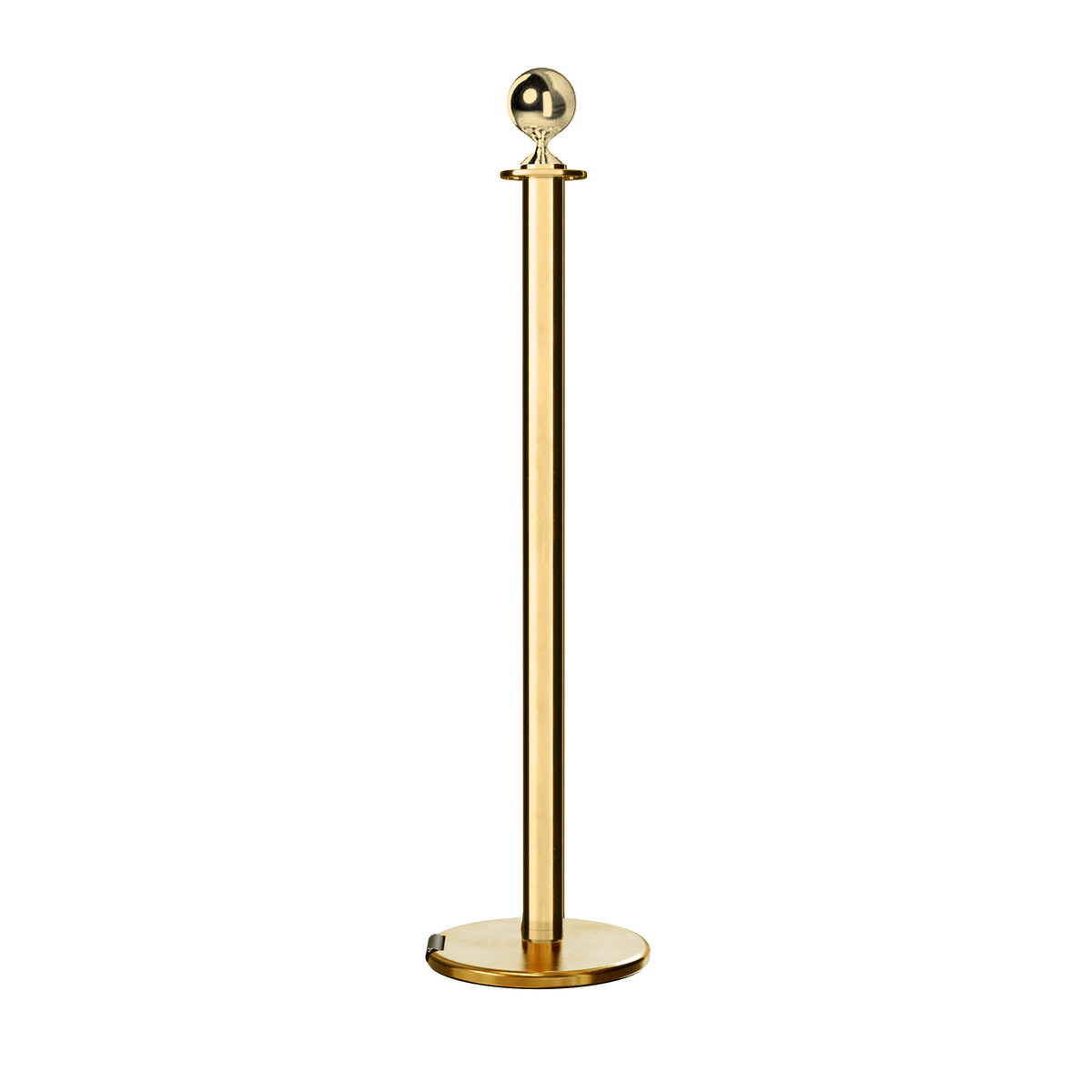 Ball Top Post and Rope Stanchion with Roller Base - Montour Line CELine - Crowd Control Warehouse