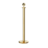 Ball Top Post and Rope Stanchion with Roller Base - Montour Line CELine - Crowd Control Warehouse