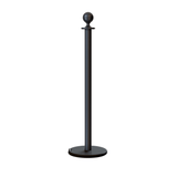 Ball Top Post and Rope Stanchion with Roller Base - Montour Line CELine - Crowd Control Warehouse