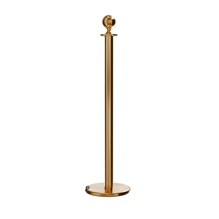 Ball Top Post and Rope Stanchion with Roller Base - Montour Line CELine - Crowd Control Warehouse