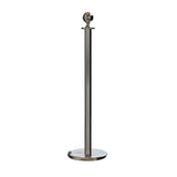 Ball Top Post and Rope Stanchion with Roller Base - Montour Line CELine - Crowd Control Warehouse