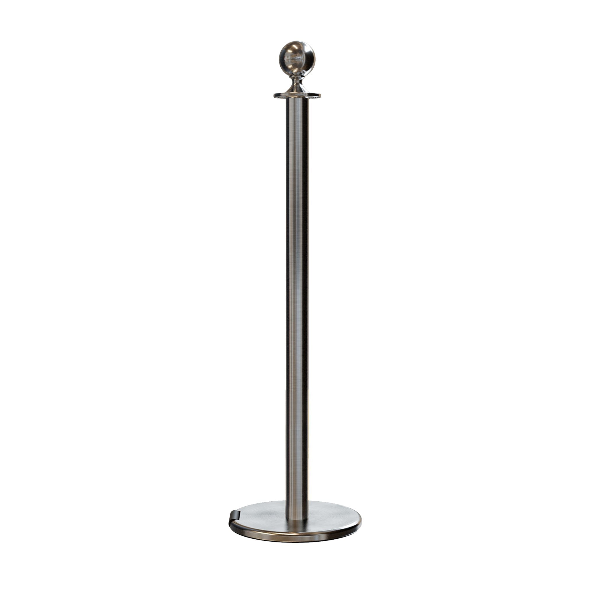 Ball Top Post and Rope Stanchion with Roller Base - Montour Line CELine - Crowd Control Warehouse