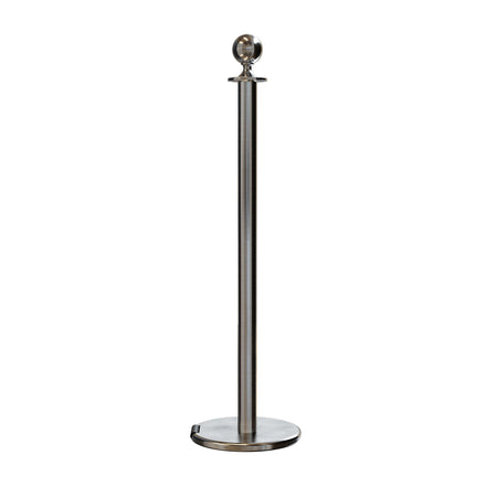 Ball Top Post and Rope Stanchion with Roller Base - Montour Line CELine - Crowd Control Warehouse