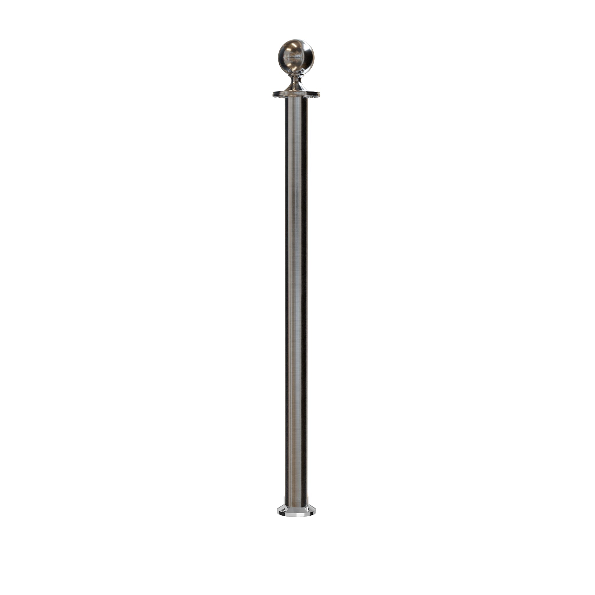 Ball Top Rope Stanchion with Fixed Base - Montour Line CXLineF - Crowd Control Warehouse