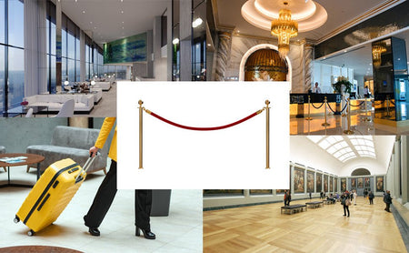 Ball Top Rope Stanchion with Fixed Base - Montour Line CXLineF - Crowd Control Warehouse