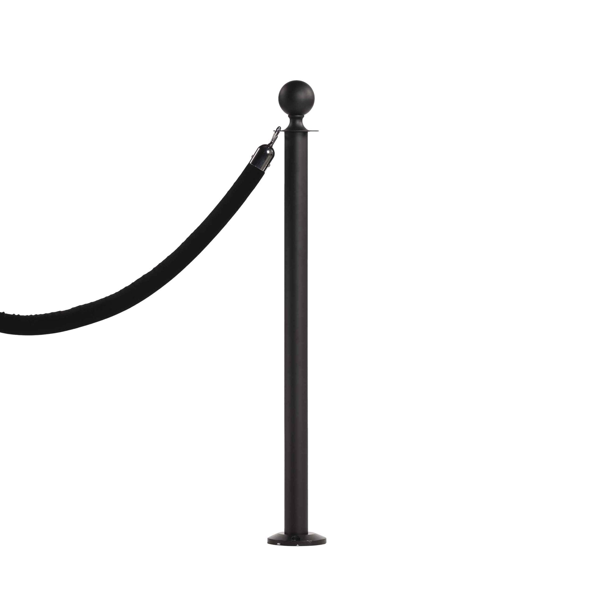 Ball Top Rope Stanchion with Fixed Base - Montour Line CXLineF - Crowd Control Warehouse