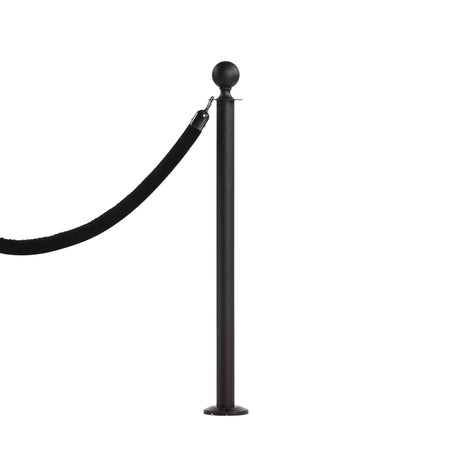 Ball Top Rope Stanchion with Fixed Base - Montour Line CXLineF - Crowd Control Warehouse