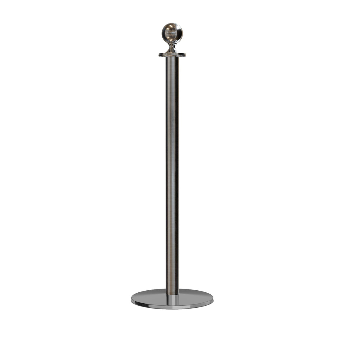 Ball Top Rope Stanchion with Low Profile Base - Montour Line CXLine - Crowd Control Warehouse