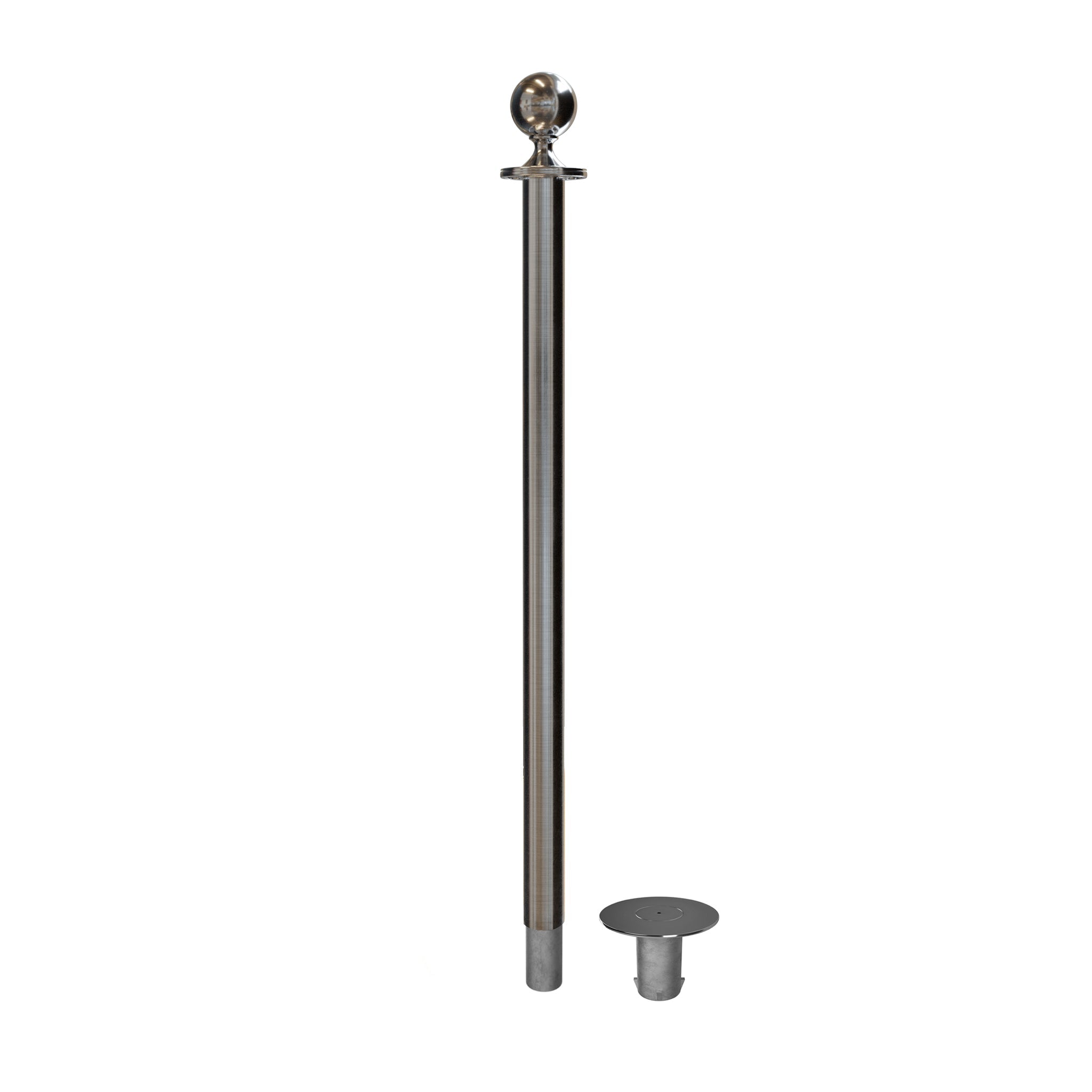 Ball Top Rope Stanchion with Removable Base - Montour Line CXlineR - Crowd Control Warehouse