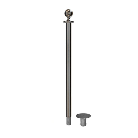 Ball Top Rope Stanchion with Removable Base - Montour Line CXlineR - Crowd Control Warehouse